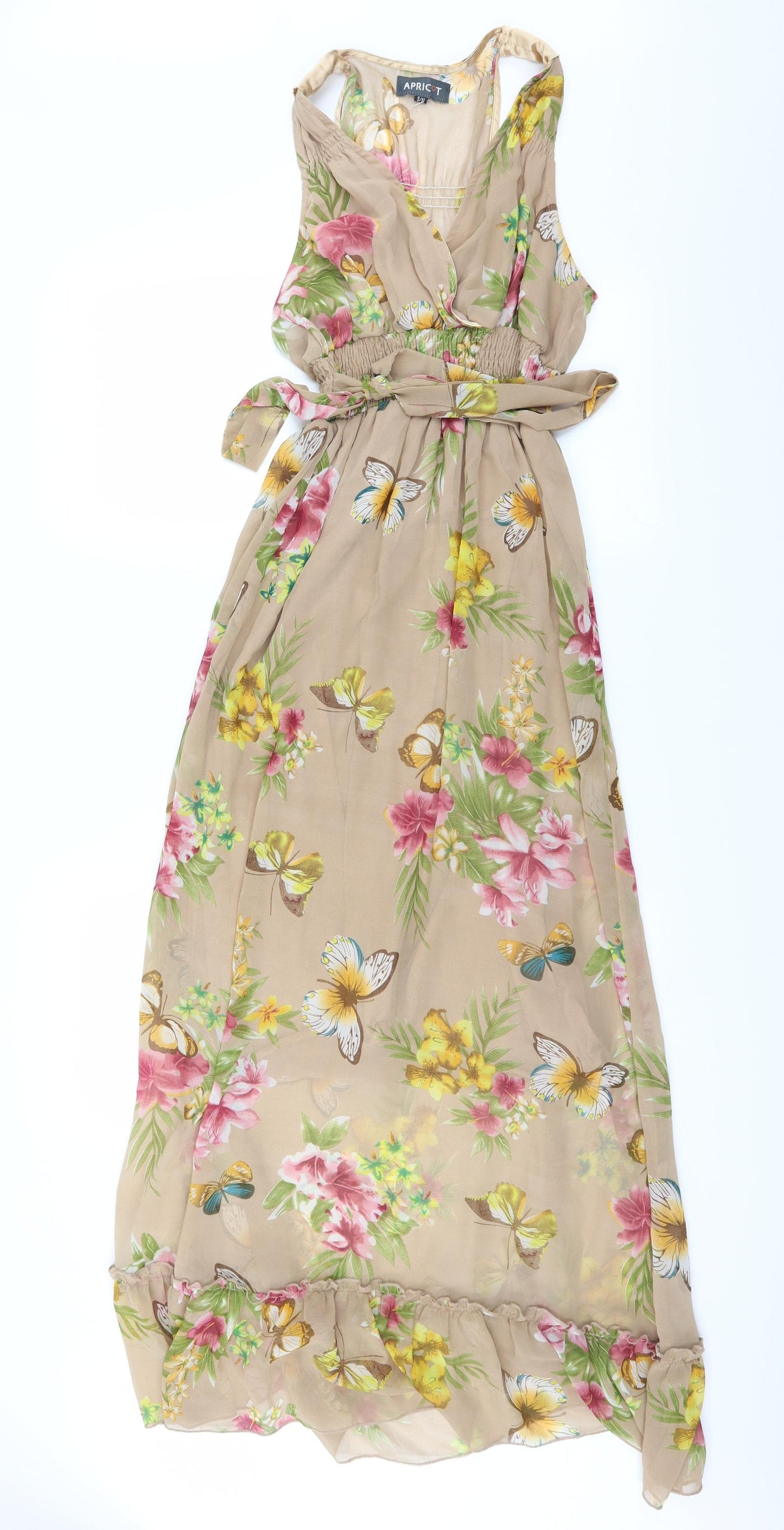Apricot Womens Beige Floral  Maxi  Size S