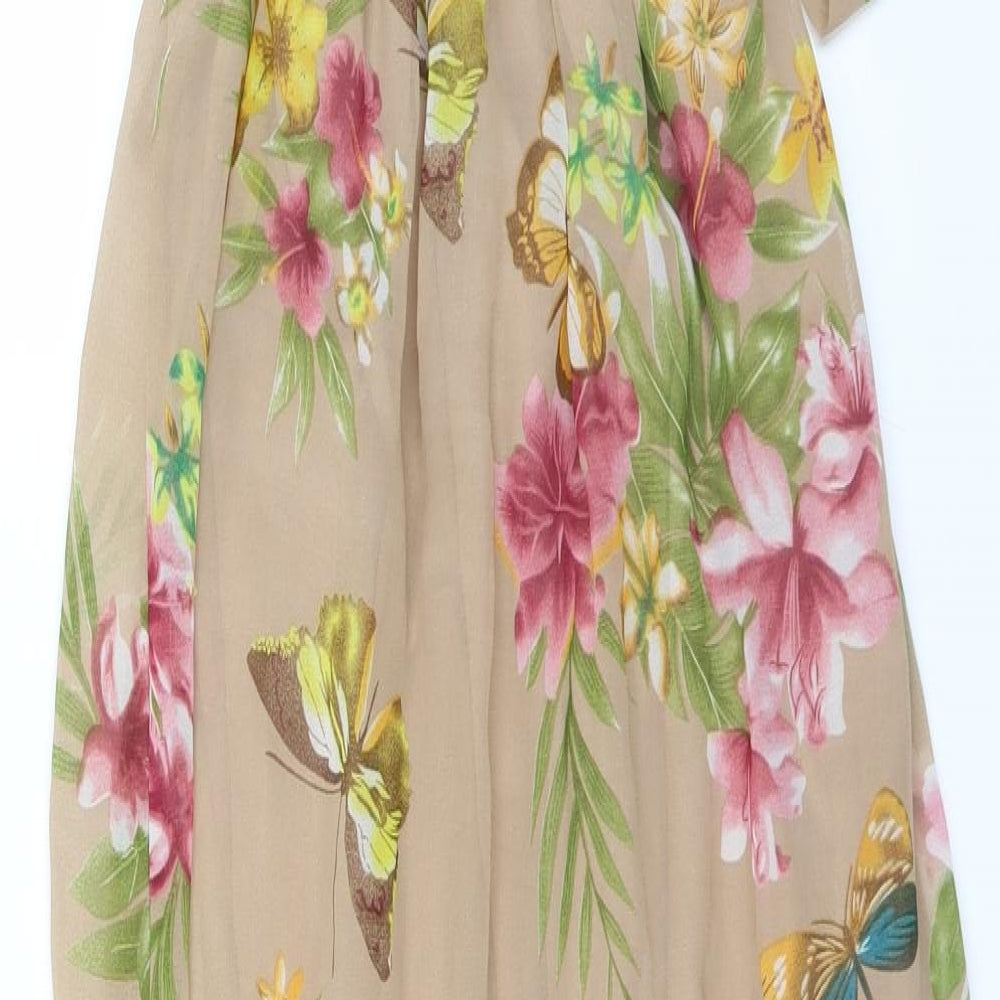 Apricot Womens Beige Floral  Maxi  Size S
