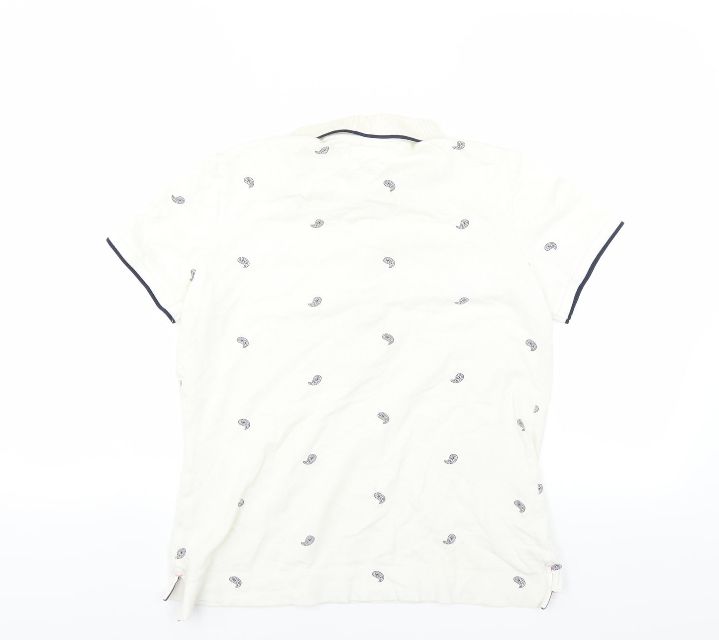Tommy Hilfiger Womens Ivory Paisley  Basic Polo Size M