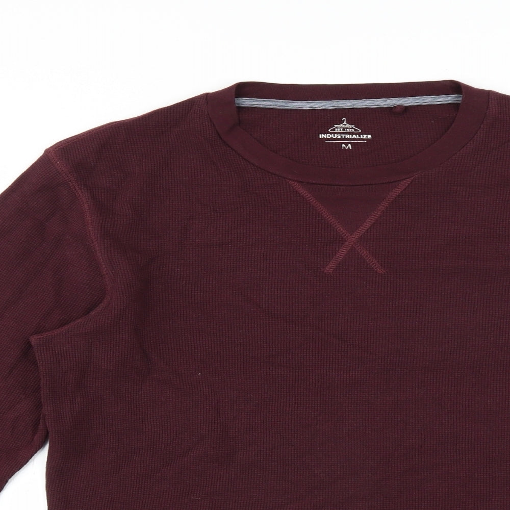 Industrialize Mens Red    T-Shirt Size M  - burgundy