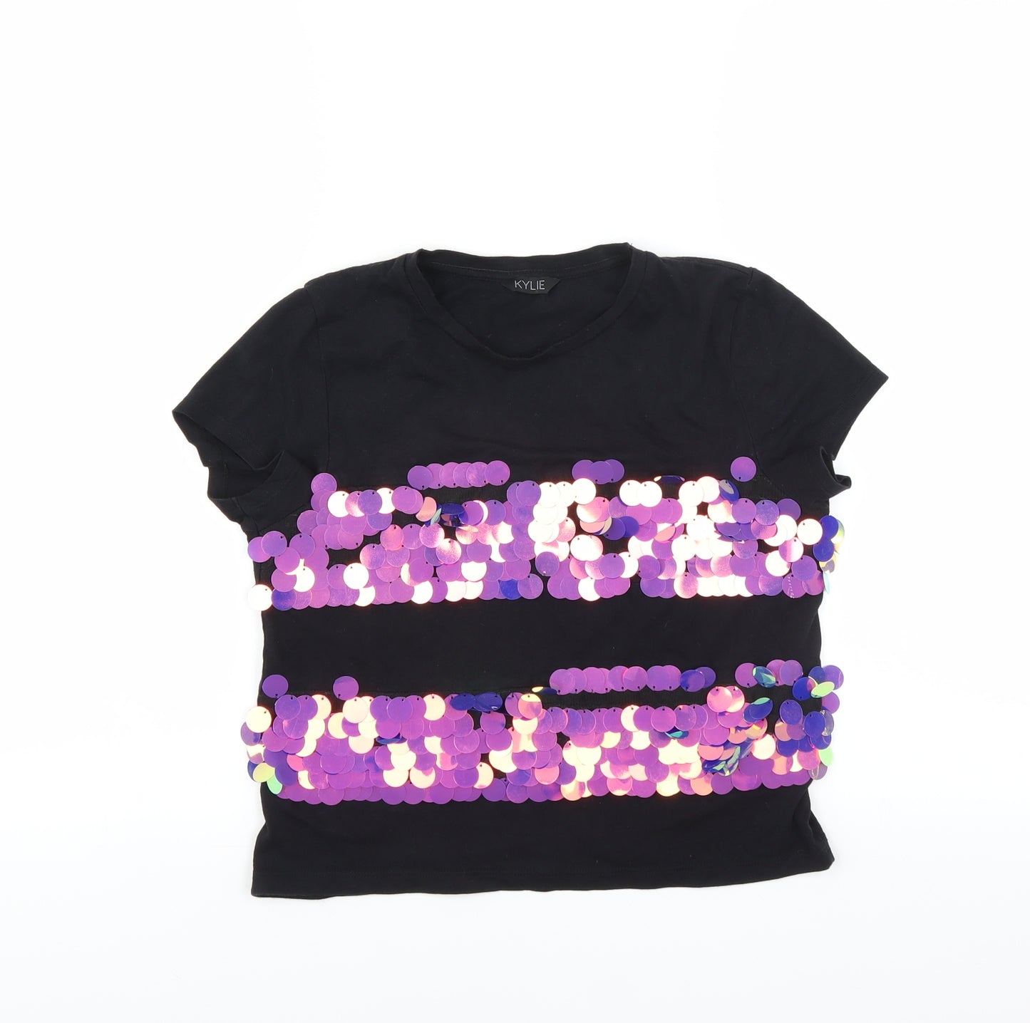 M&Co Girls Black   Basic T-Shirt Size 11-12 Years