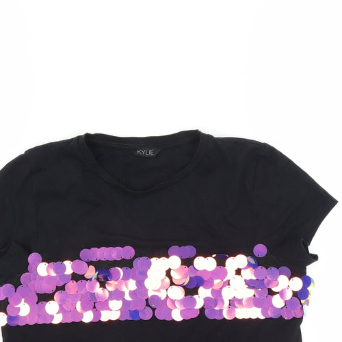 M&Co Girls Black   Basic T-Shirt Size 11-12 Years