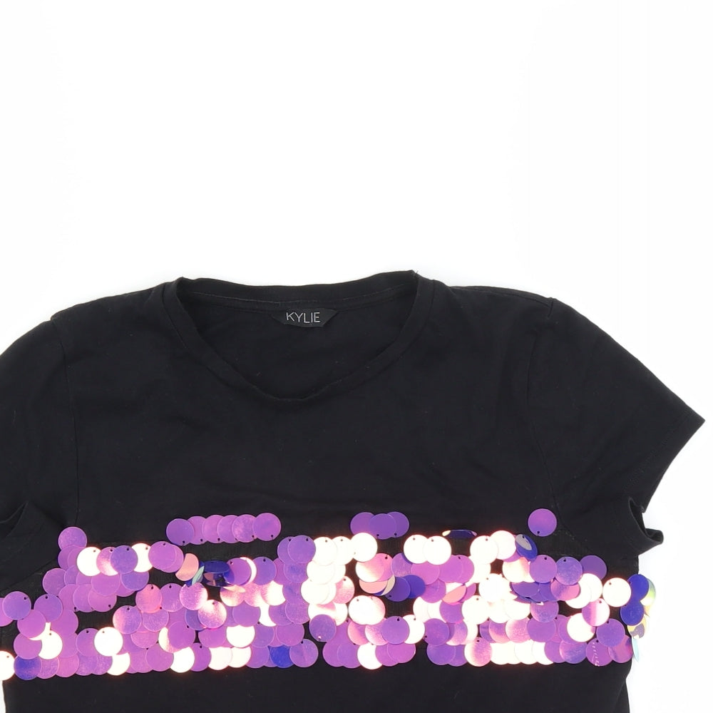 M&Co Girls Black   Basic T-Shirt Size 11-12 Years