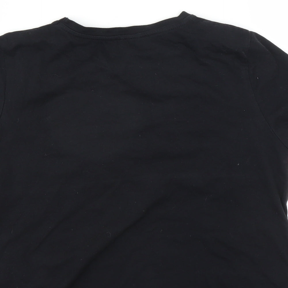 M&Co Girls Black   Basic T-Shirt Size 11-12 Years