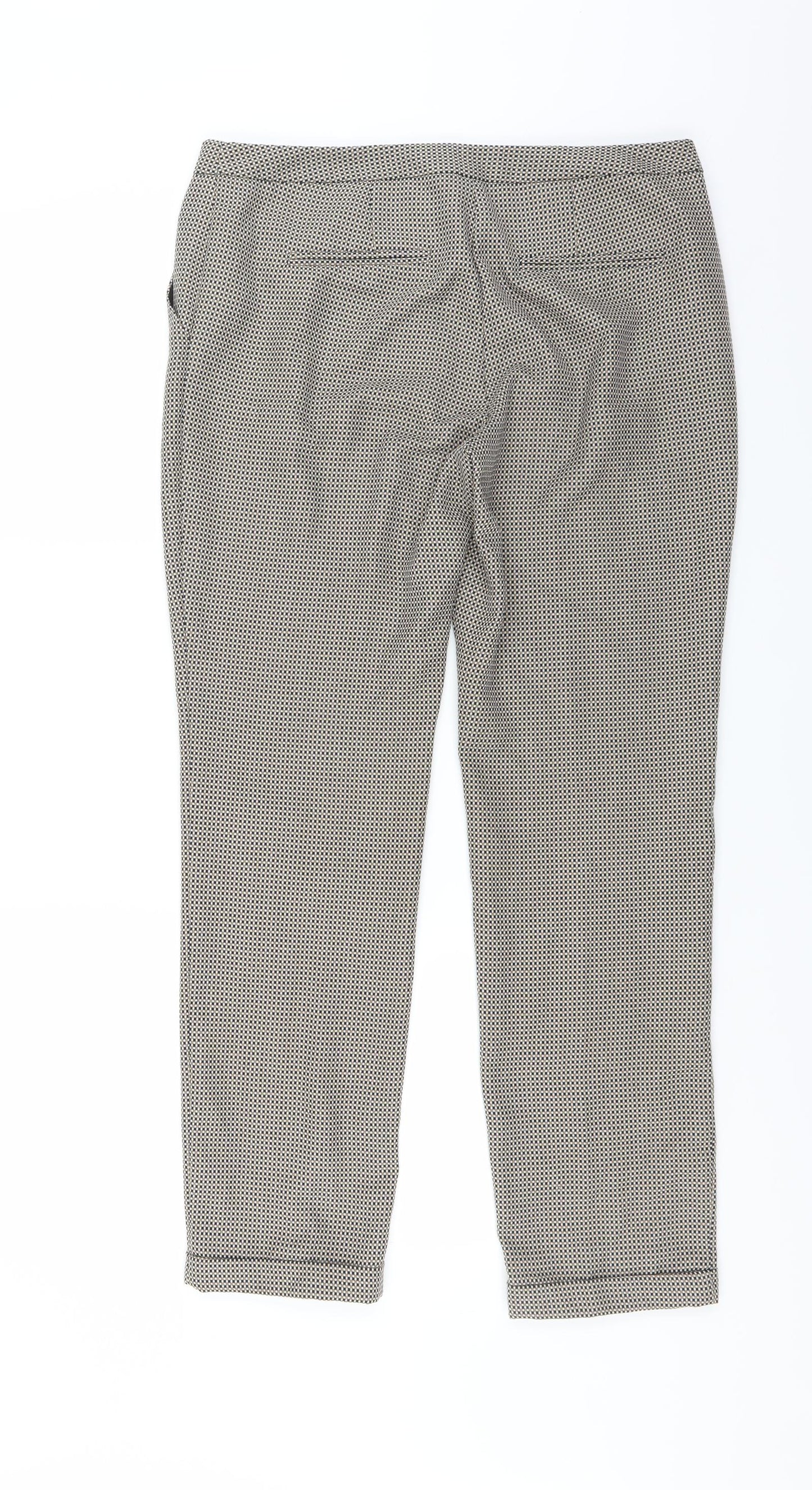 NEXT Womens Brown Check  Trousers  Size 12 L29 in