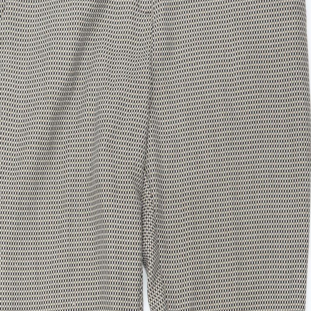 NEXT Womens Brown Check  Trousers  Size 12 L29 in