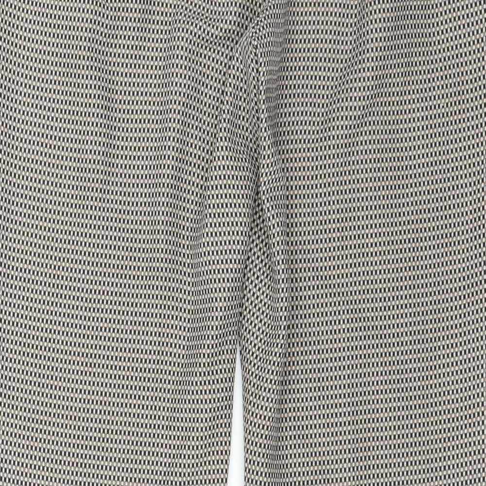 NEXT Womens Brown Check  Trousers  Size 12 L29 in