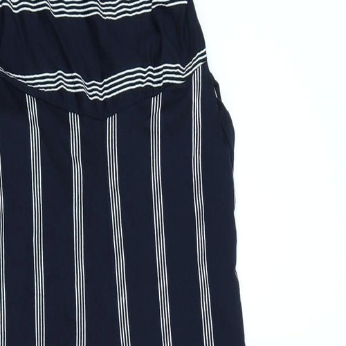 Boohoo Womens Blue Striped  Jumpsuit One-Piece Size 8