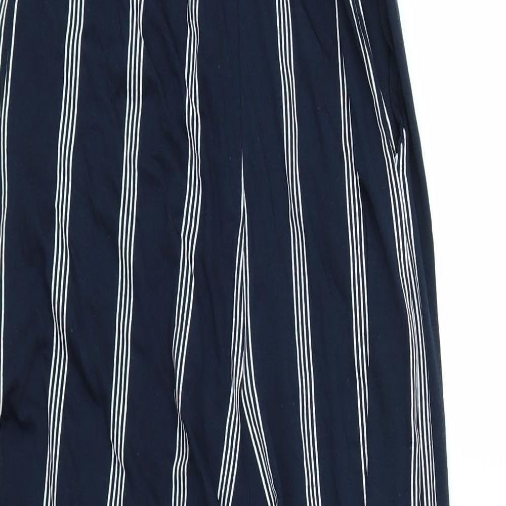 Boohoo Womens Blue Striped  Jumpsuit One-Piece Size 8