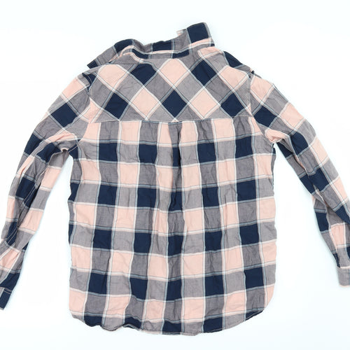 H&M Womens Purple Check  Tunic Button-Up Size M