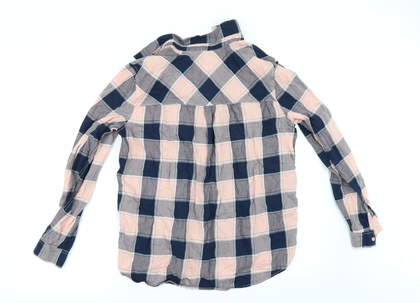 H&M Womens Purple Check  Tunic Button-Up Size M