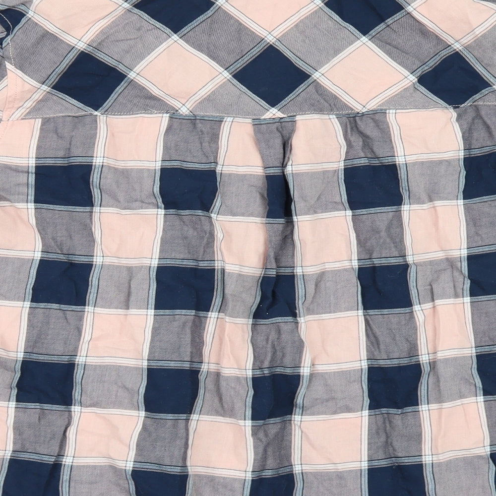 H&M Womens Purple Check  Tunic Button-Up Size M