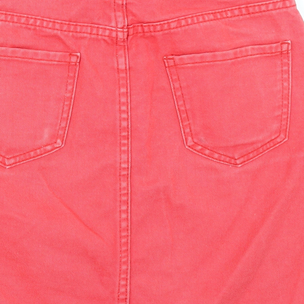New Look Womens Red  Denim Mini Skirt Size 6