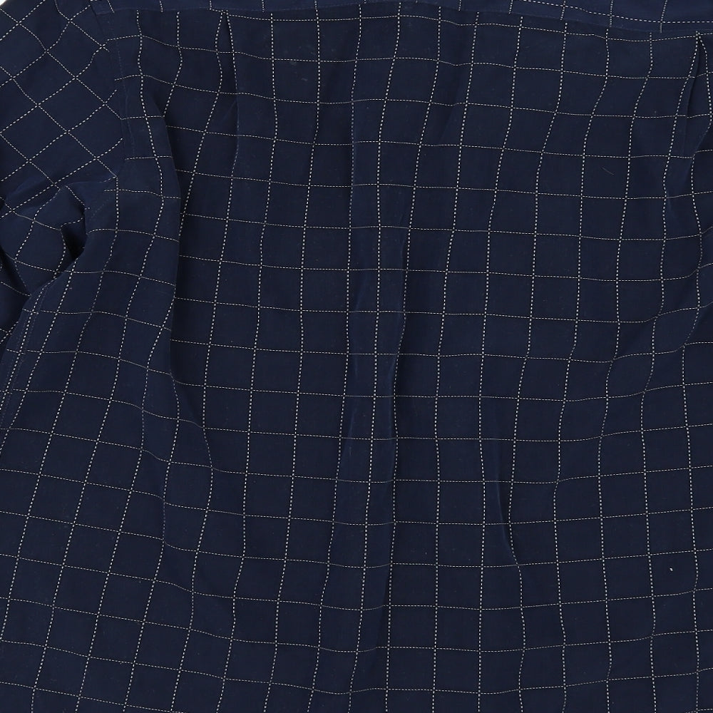 TU Mens Blue Check   Button-Up Size L