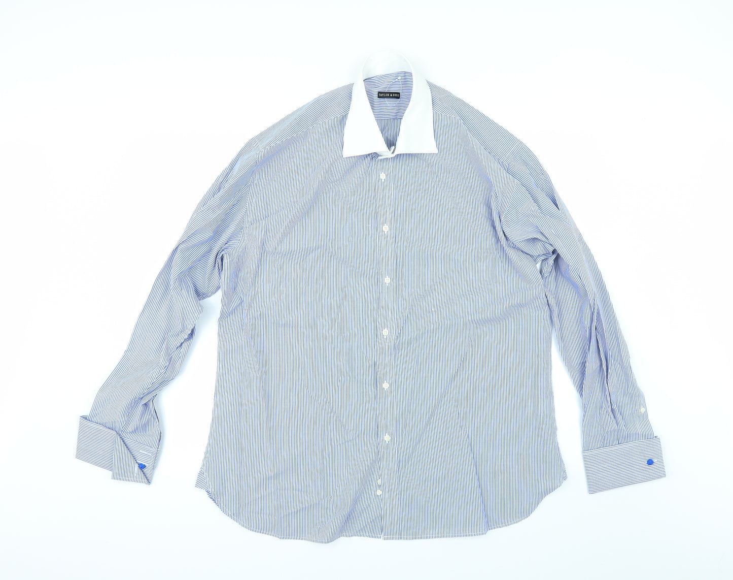 Taylor & Reece Mens Black Striped   Dress Shirt Size 16.5