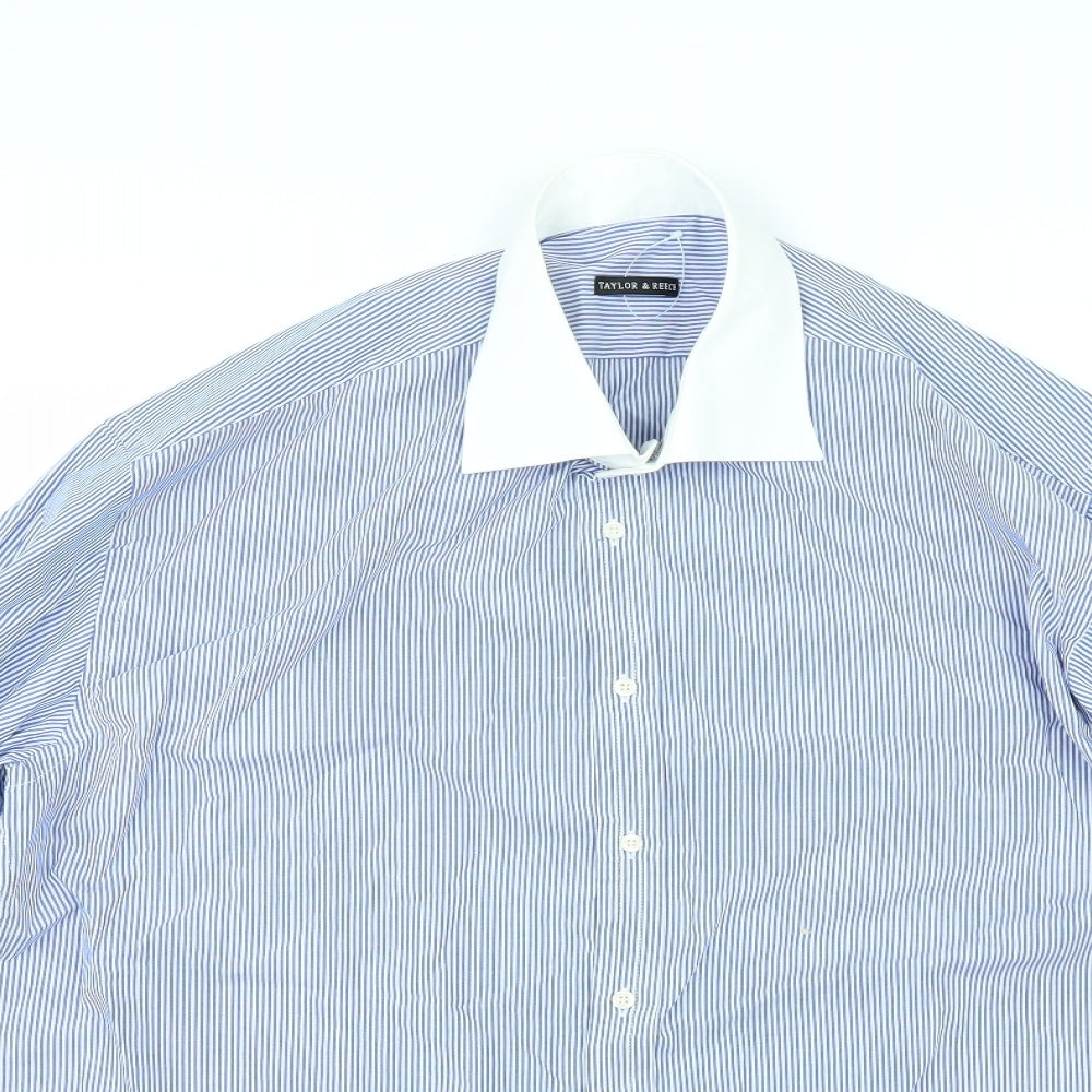Taylor & Reece Mens Black Striped   Dress Shirt Size 16.5