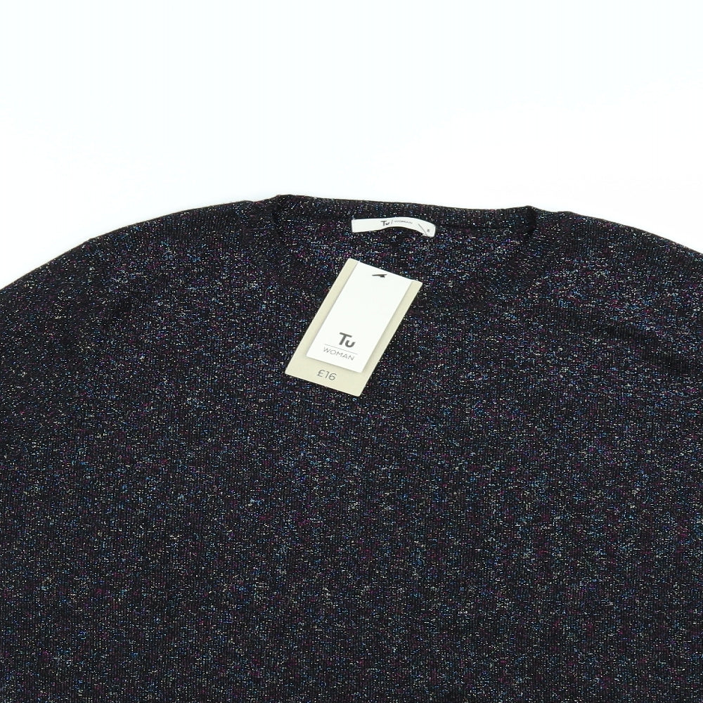 TU Womens Black   Pullover Jumper Size 16  - Shaped hem