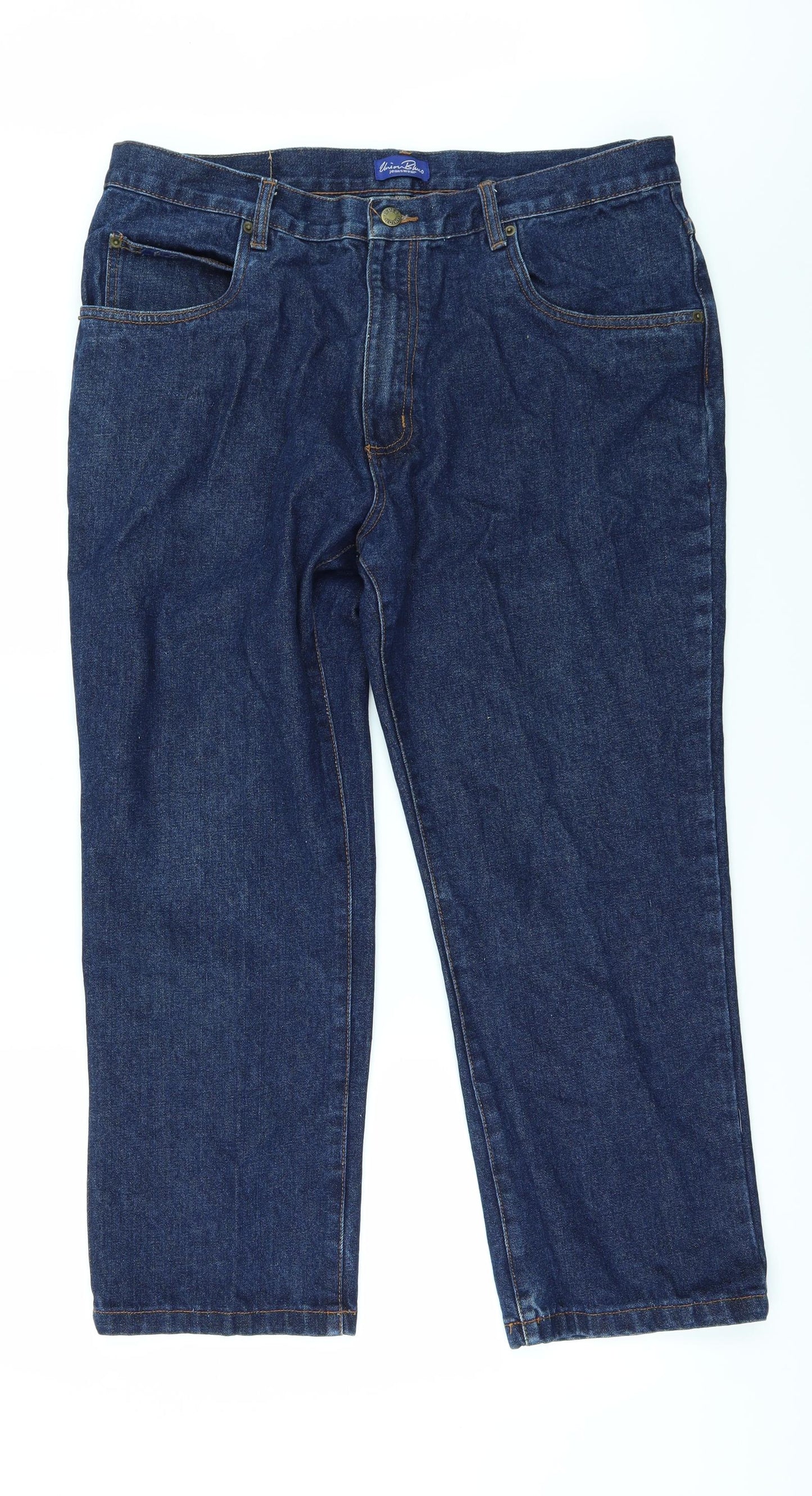 union blues Mens Blue  Denim Wide-Leg Jeans Size 38 in L26 in