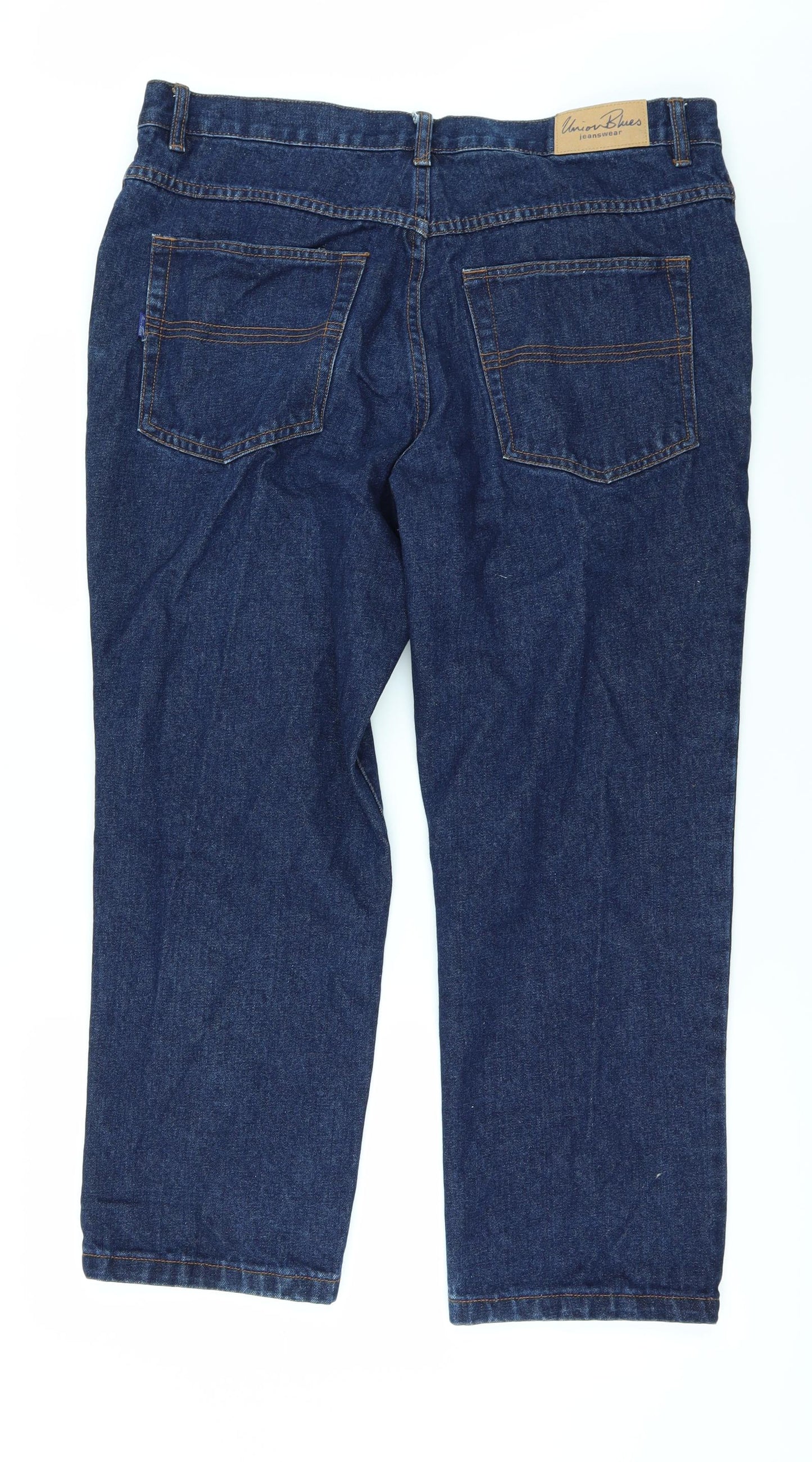 union blues Mens Blue  Denim Wide-Leg Jeans Size 38 in L26 in