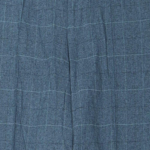 Marks and Spencer Womens Blue Check  Trousers  Size 20 L27 in