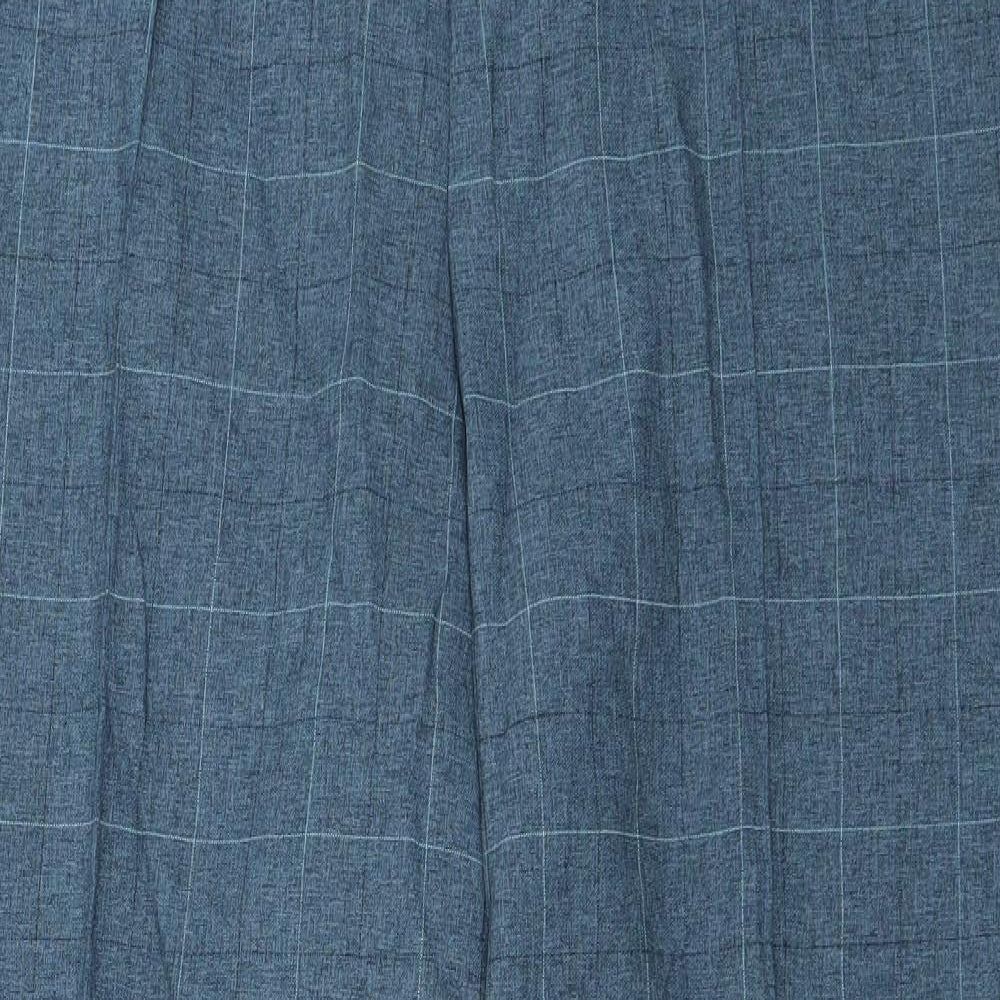 Marks and Spencer Womens Blue Check  Trousers  Size 20 L27 in