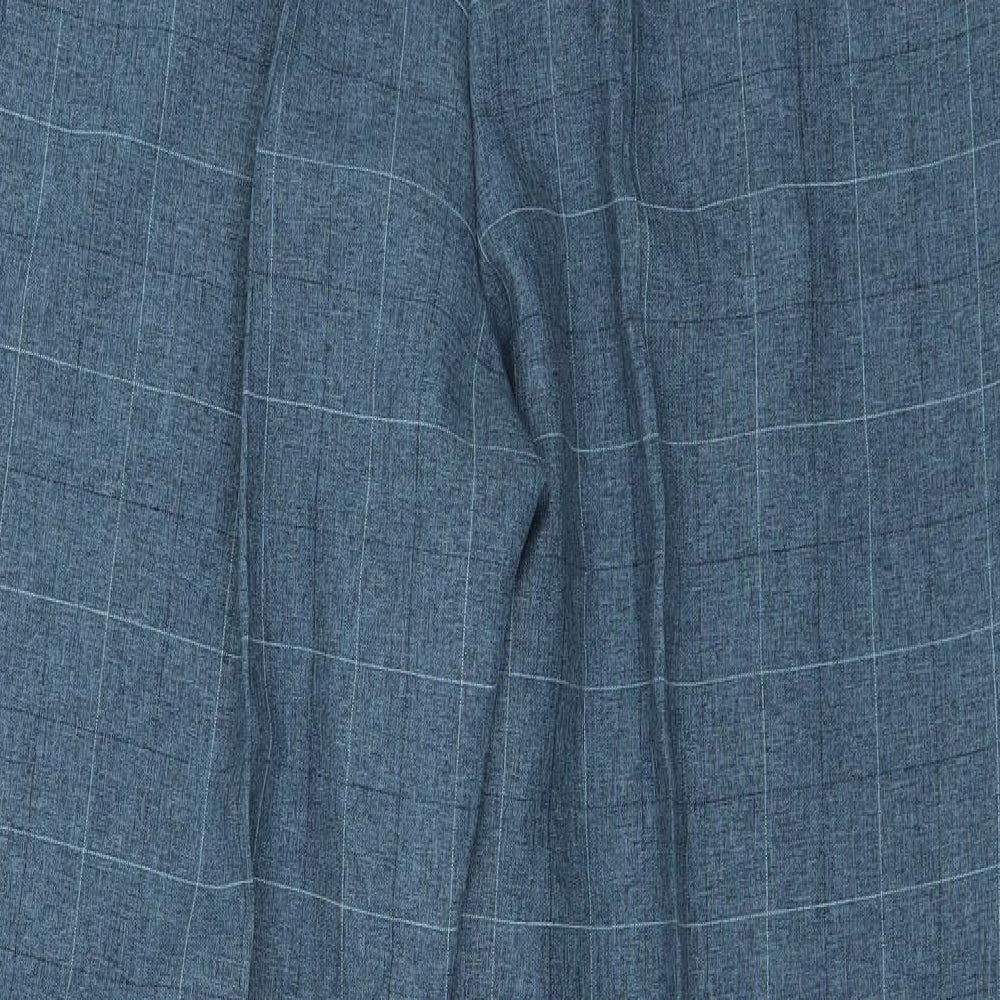 Marks and Spencer Womens Blue Check  Trousers  Size 20 L27 in
