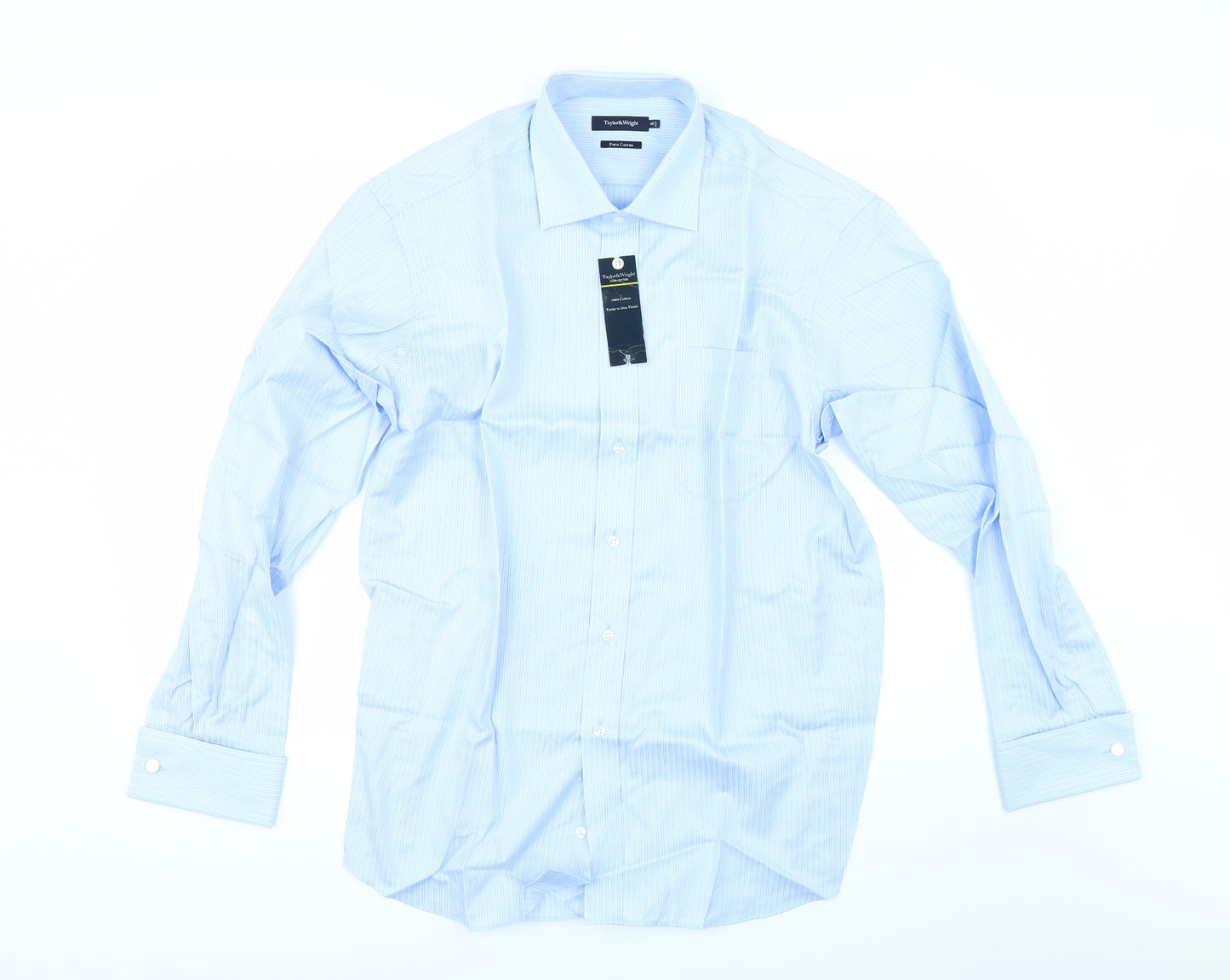 Taylor & Wright Mens Blue Striped   Dress Shirt Size 16.5