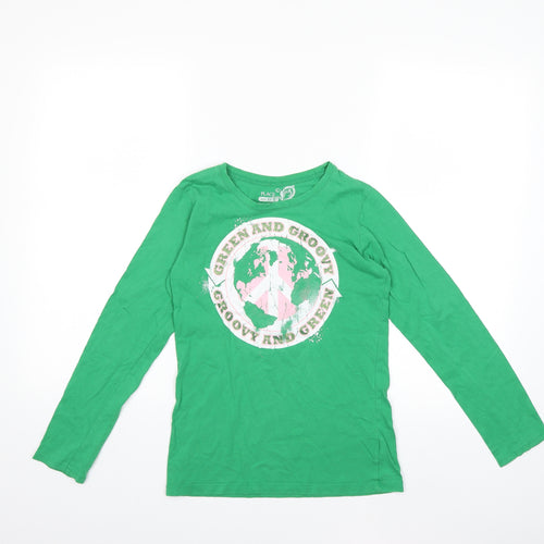 Preworn Girls Green   Basic T-Shirt Size 10 Years