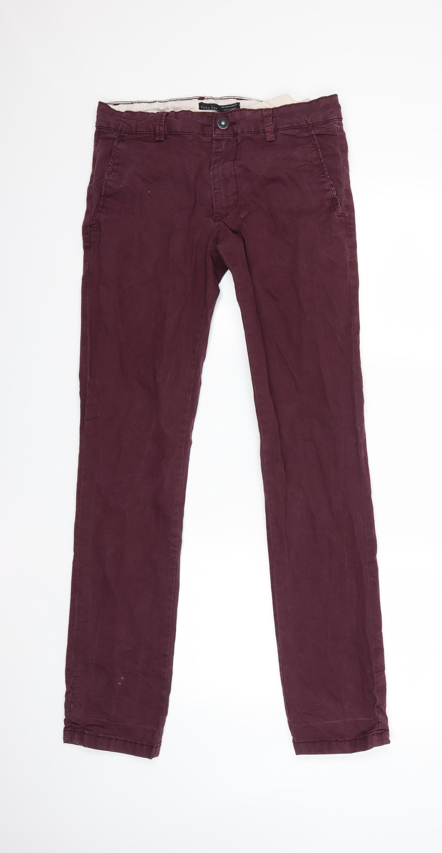 Zara Mens Red   Trousers  Size 30 in L32 in