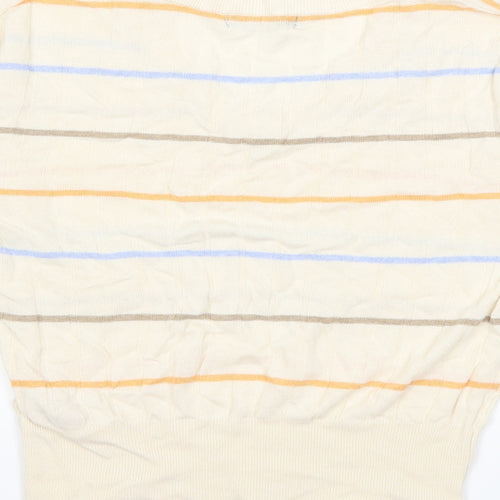 Marks and Spencer Womens Beige Striped Knit Pullover Jumper Size S