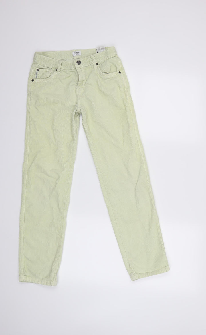 ARMANI Girls Green Corduroy Trousers Size 11 Years