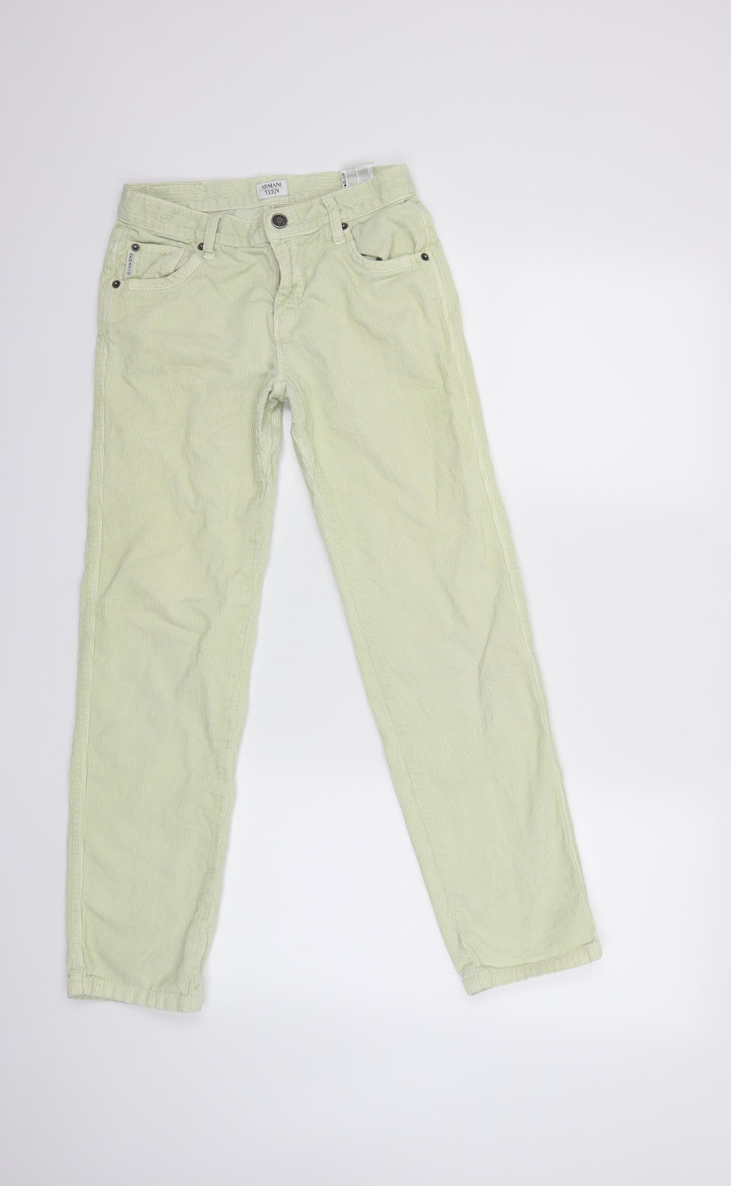 ARMANI Girls Green  Corduroy  Trousers Size 11 Years