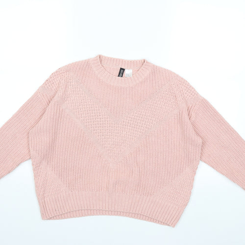H&M Womens Pink  Knit Pullover Jumper Size XS