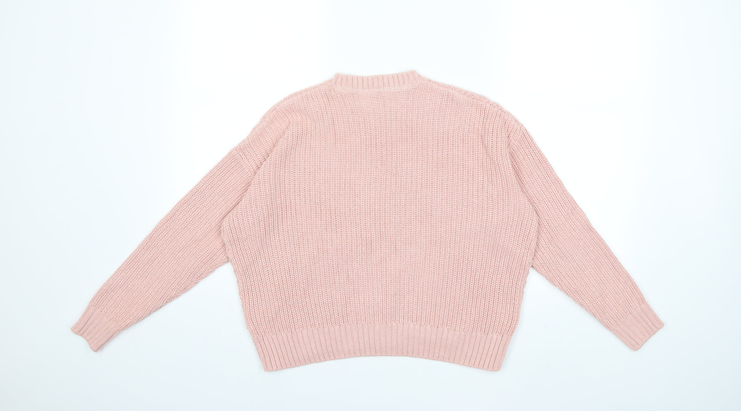 H&M Womens Pink  Knit Pullover Jumper Size XS