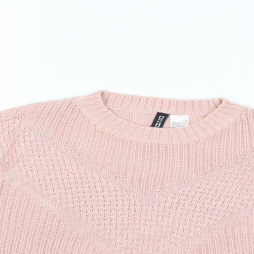 H&M Womens Pink  Knit Pullover Jumper Size XS