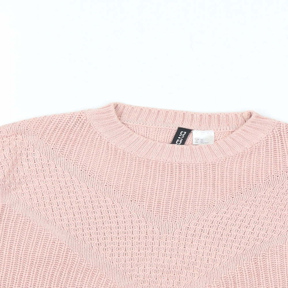 H&M Womens Pink  Knit Pullover Jumper Size XS