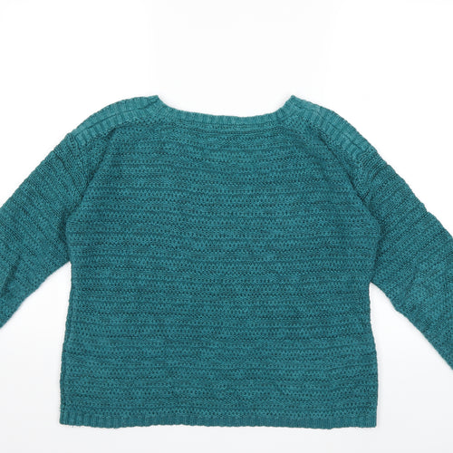 Lily & Me Womens Green  Knit Pullover Jumper Size 12