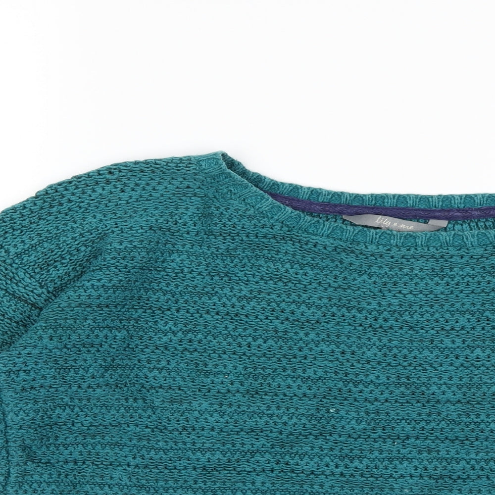 Lily & Me Womens Green  Knit Pullover Jumper Size 12
