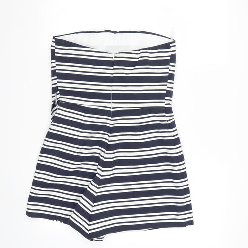 Zara Womens Blue Striped  Playsuit One-Piece Size M