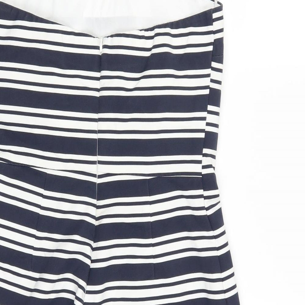 Zara Womens Blue Striped  Playsuit One-Piece Size M