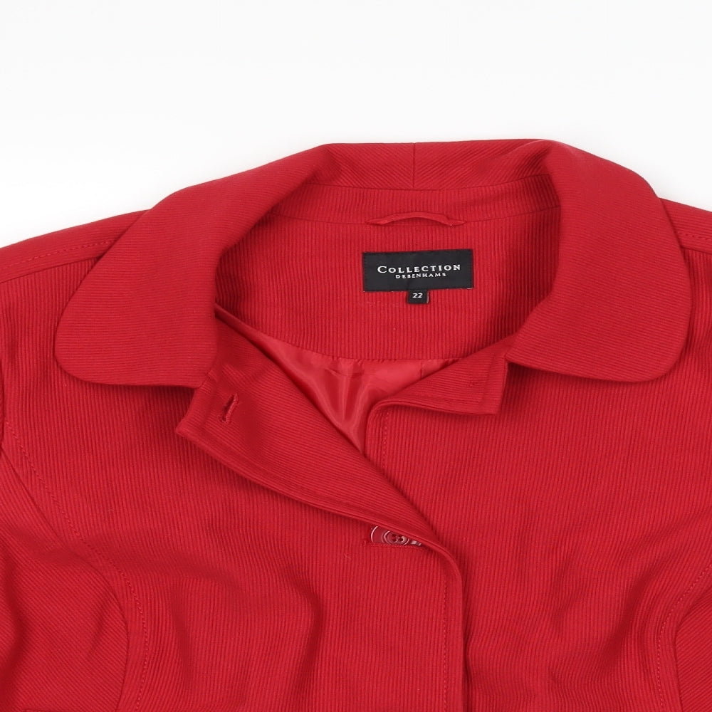 Debenhams Womens Red   Jacket Coat Size 22