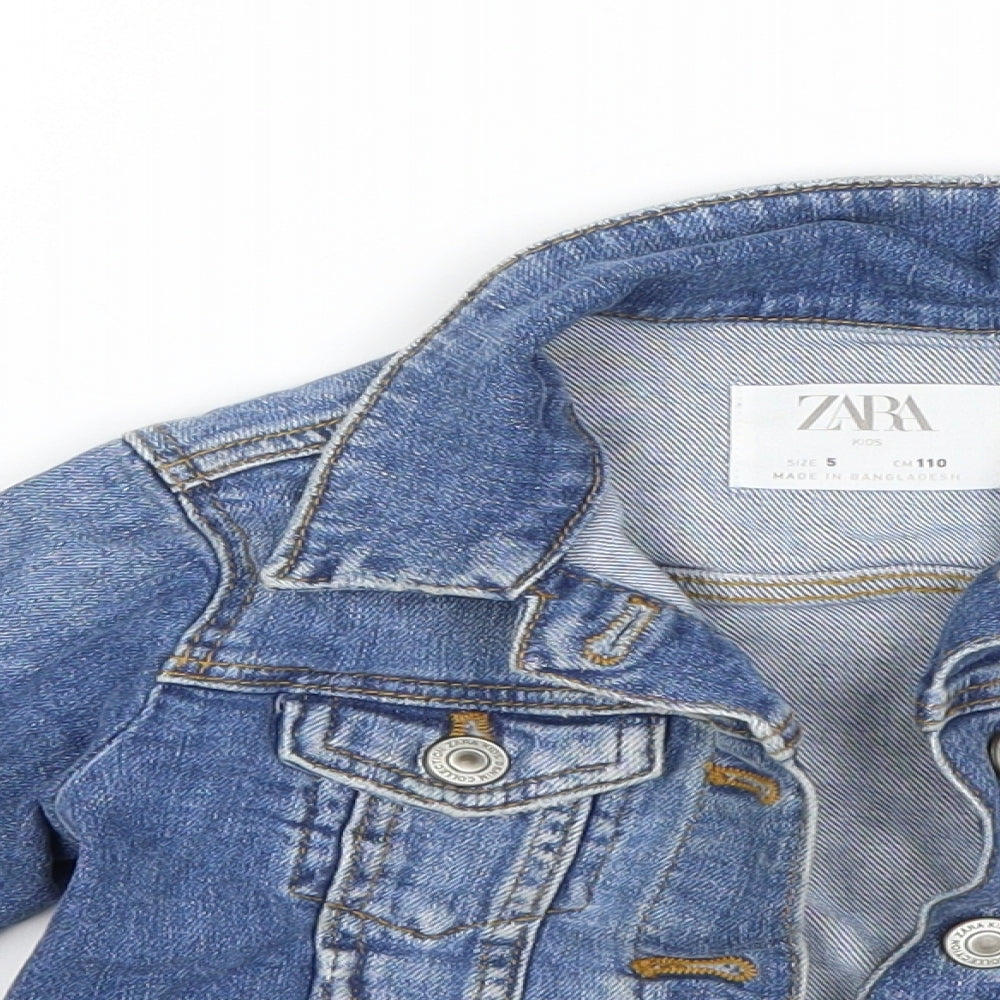 Zara Girls Blue  Denim Jacket  Size 5 Years