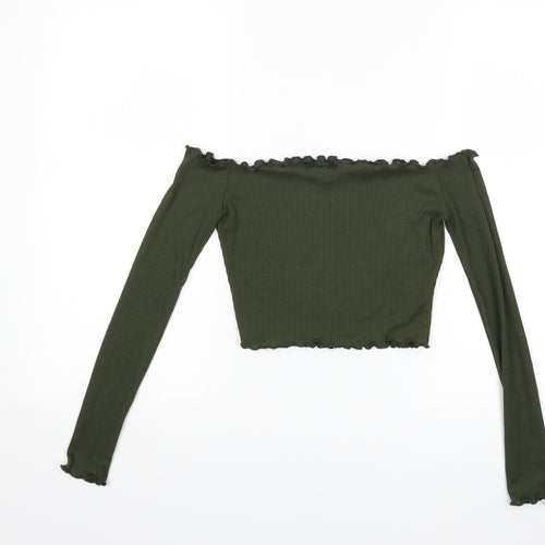 PRETTYLITTLETHING Womens Green   Basic Blouse Size 4