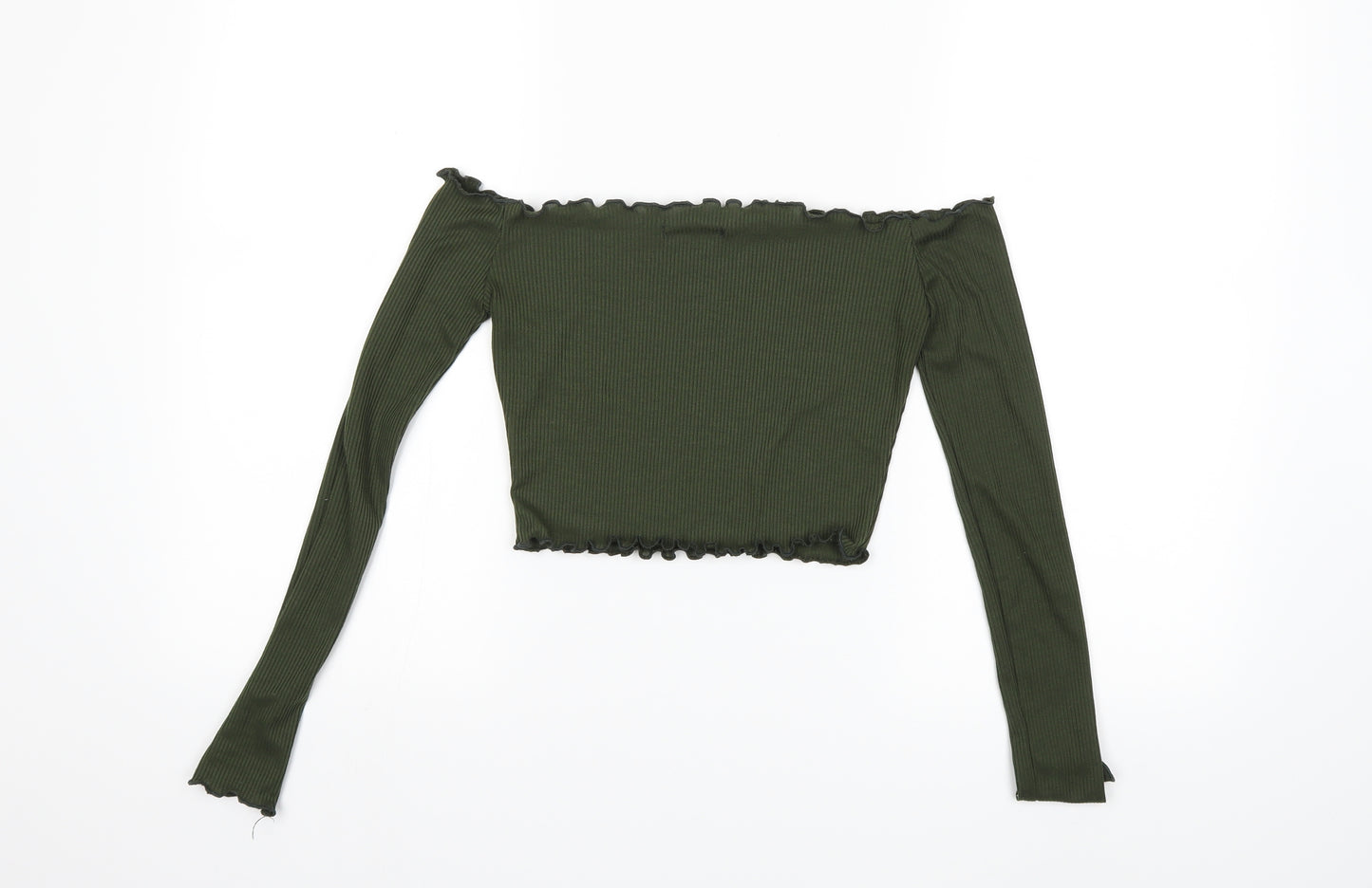 PRETTYLITTLETHING Womens Green   Basic Blouse Size 4