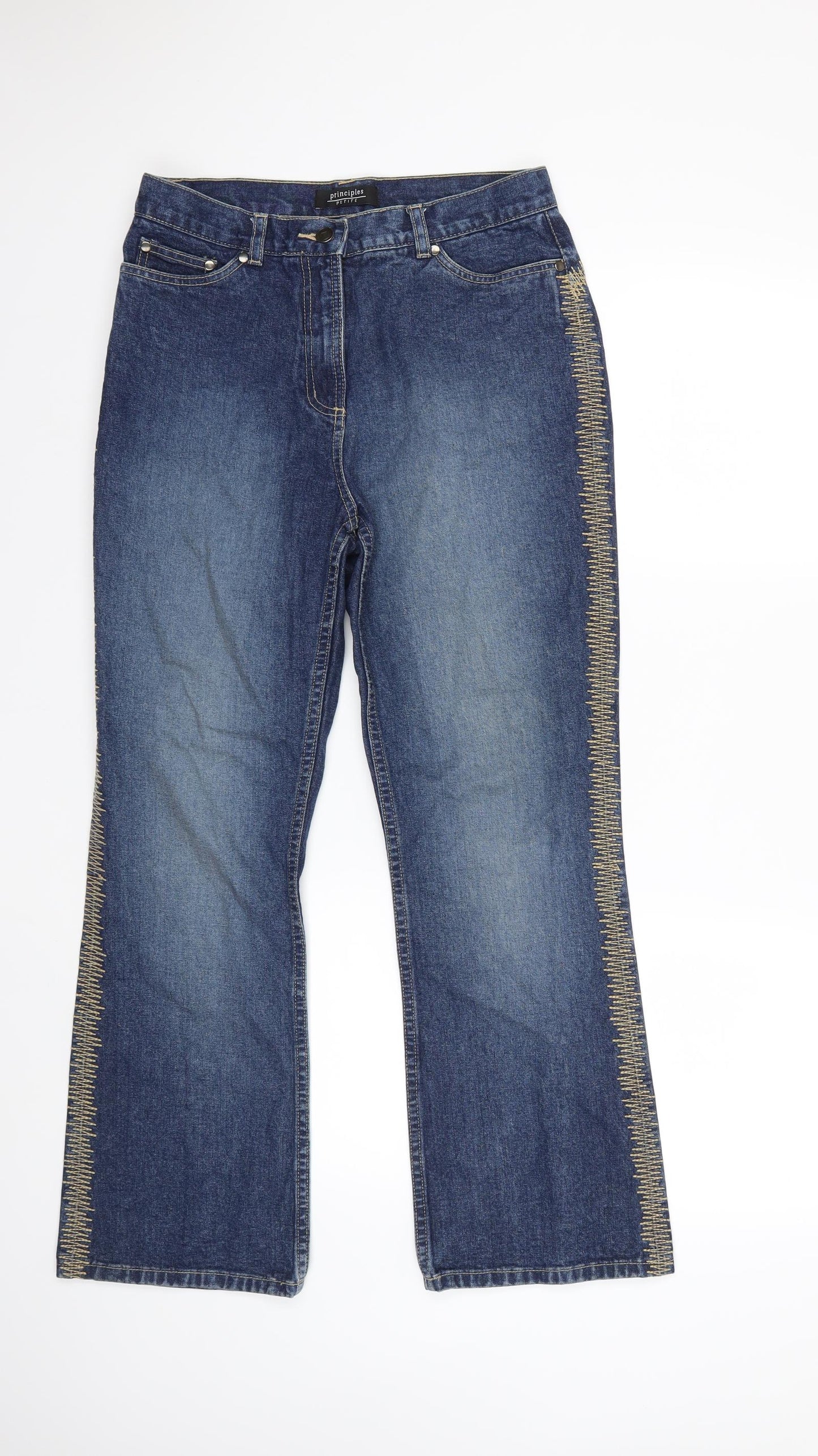 Principles Womens Blue  Denim Flared Jeans Size 12 L27 in