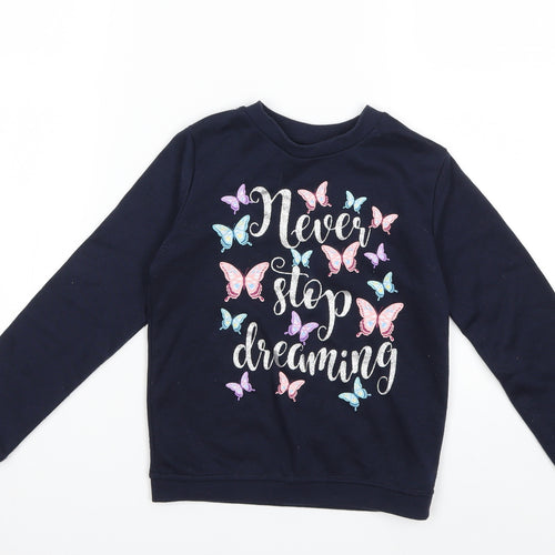 Primark Girls Blue   Pullover Sweatshirt Size 6-7 Years