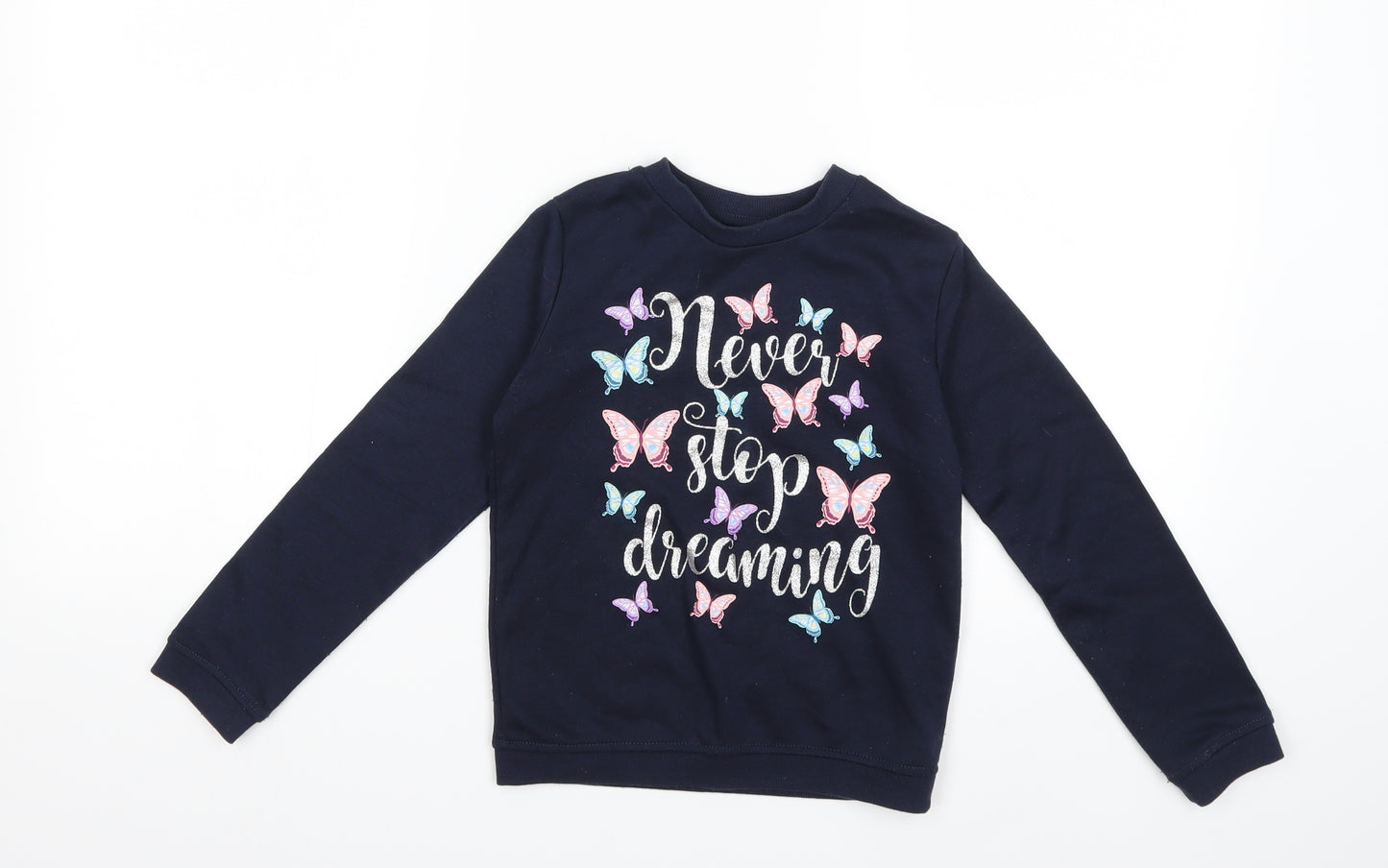 Primark Girls Blue   Pullover Sweatshirt Size 6-7 Years