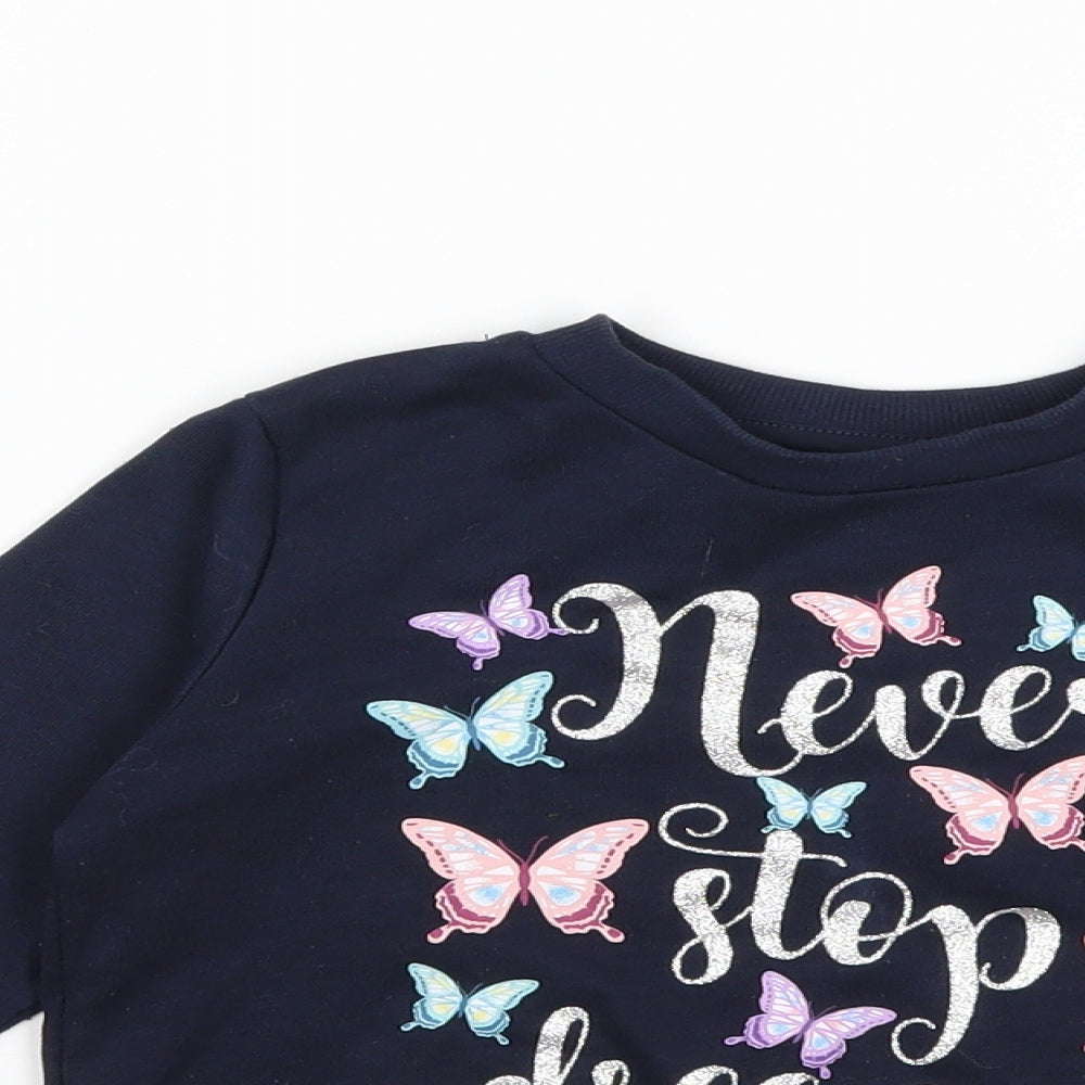 Primark Girls Blue   Pullover Sweatshirt Size 6-7 Years