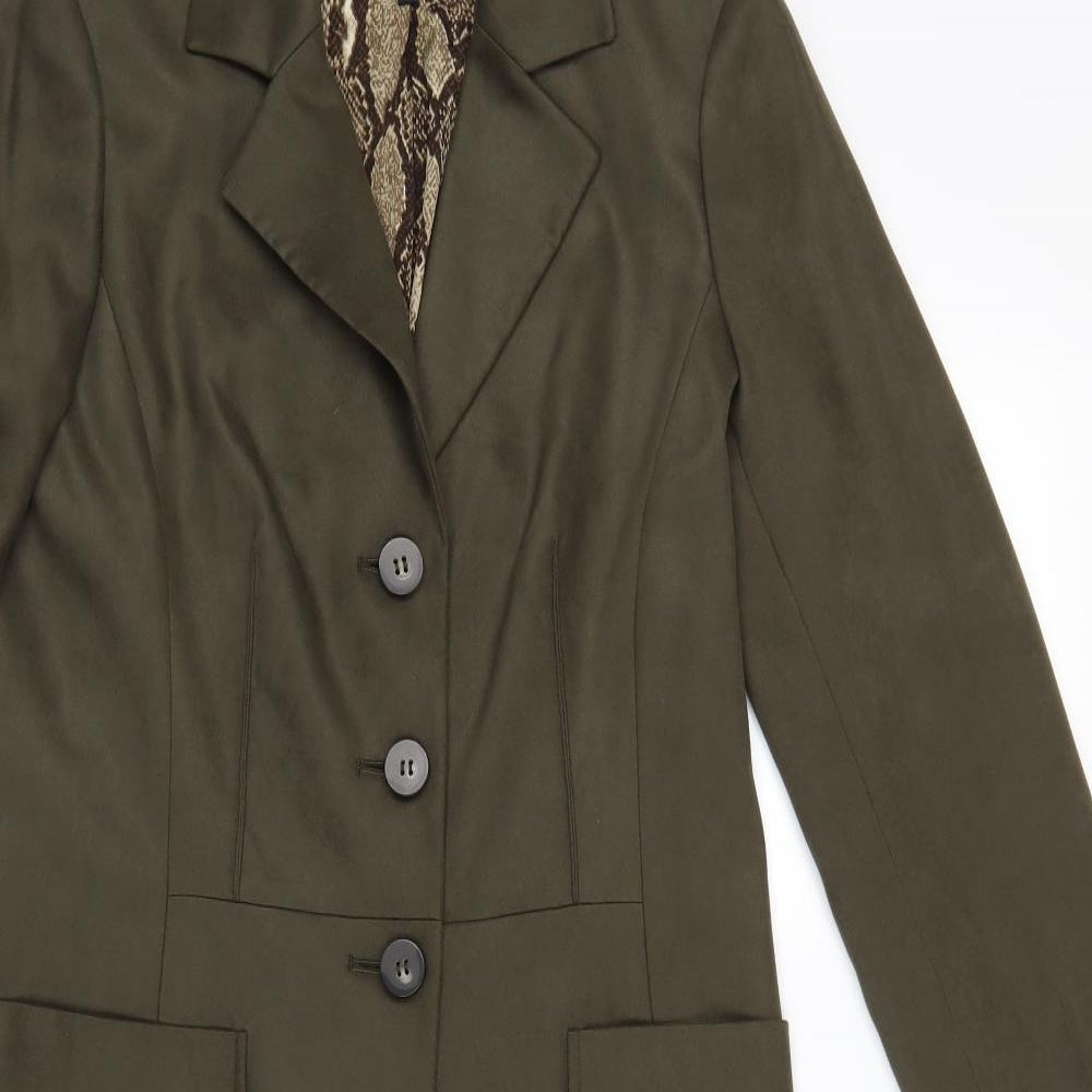 Per Una Womens Green   Overcoat Coat Size 12