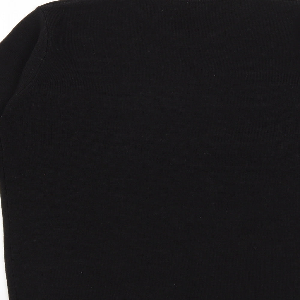 Easy Mens Black  Knit Pullover Jumper Size M